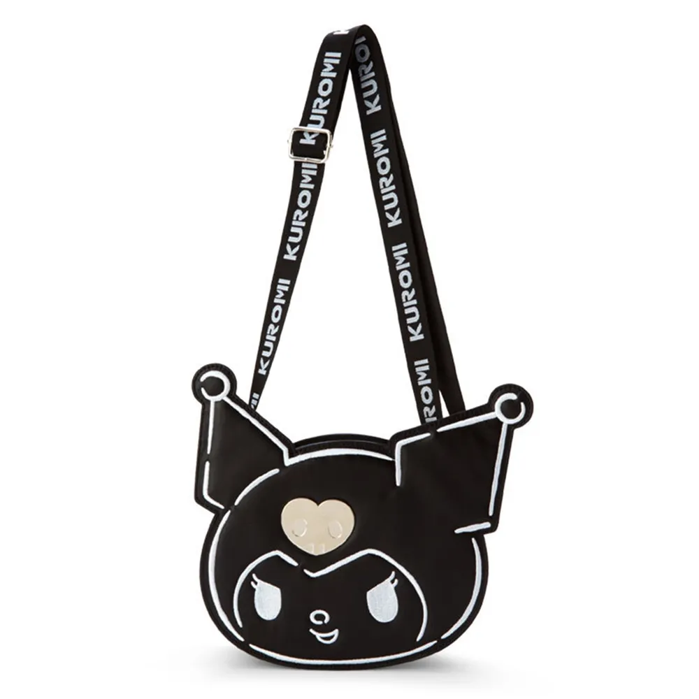 26X24.5x6cm Cartoon Black Kuromi Should Bag Soft PU Leather Crossbody Handbag Female Messenger Bags for Women Ladies Purse 2406