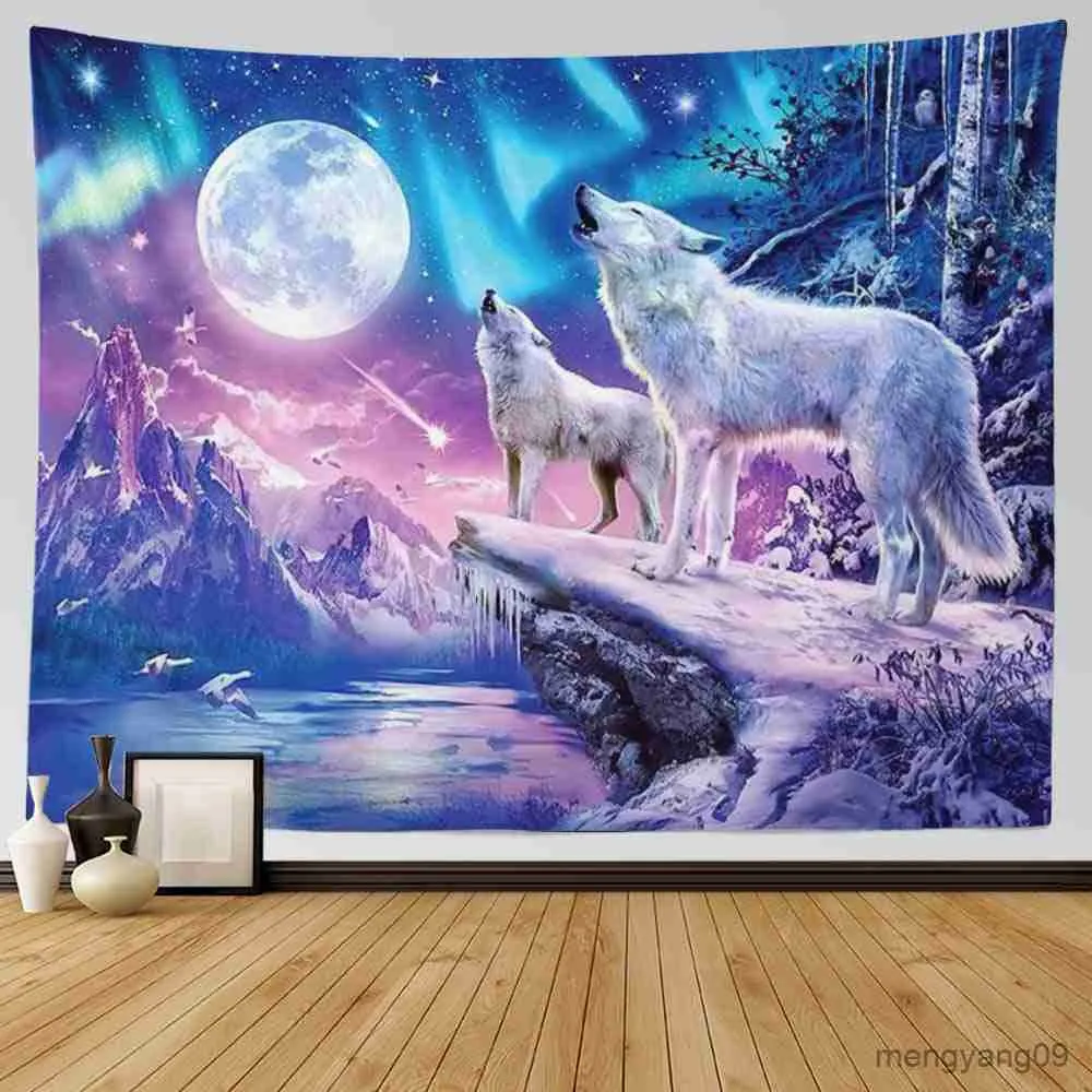Wolf moon tapestry sale