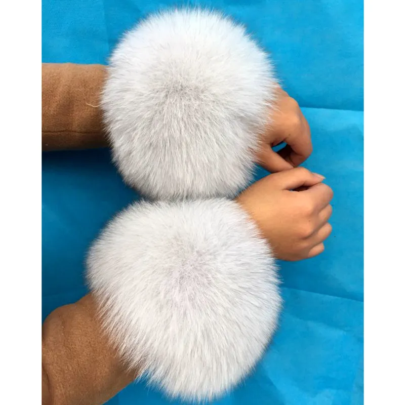 Sleevelet Arm Sleeves Fur Cuff Arm Warmer Plush Wrist Winter Natural Fur Cuffs Fur Sleeve Decor Fur Oversleeve Real Fur Wristband Glove 230811