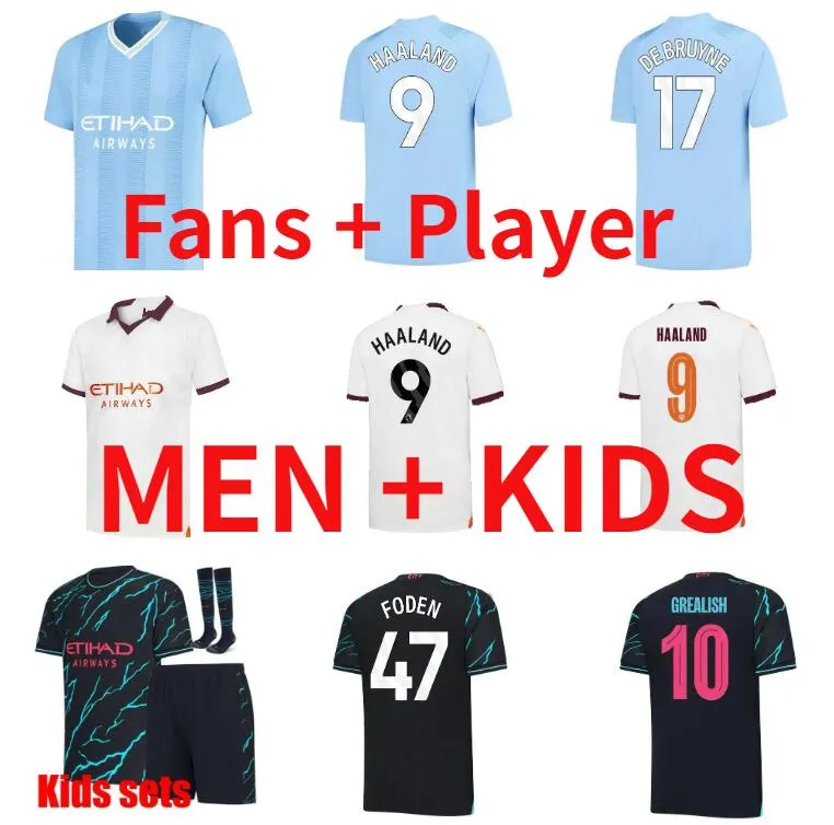 23 24 رودريغو كوفاسيتش هالاند لكرة القدم قمصان eSports Grealish de Bruyne Foden Mahrez Bernardo Alvarez 2023 2024 Mans Cities Football Derts Is Kids Kid Phillips