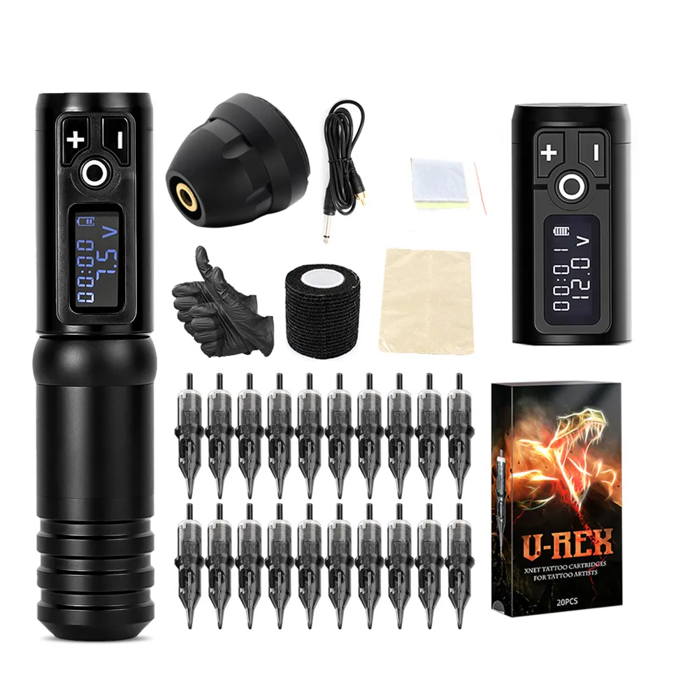 XNET Wireless　tattoo machine set XNET Professional Wireless Tattoo Machine Complete Full Set Kit