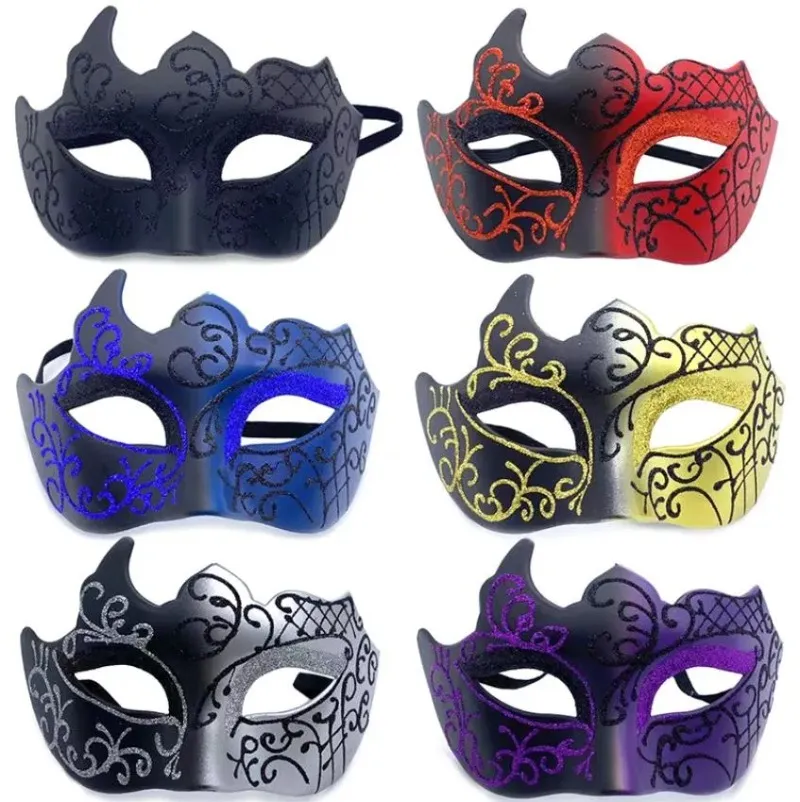 Máscara de máscara de máscara de máscara veneziana GLITTE MÁQUIMA FACA PARA O MARDI MARDI GRAS Party Halloween Cosplay Cosplay Ball Mascarado