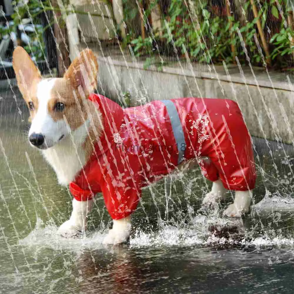 Pet Dog Waterproof Raincoat Jumpsuit Reflective Rain Coat Sunscreen Dog Outdoor Clothes Jacket for Small Dog Pet Supplies HKD230812