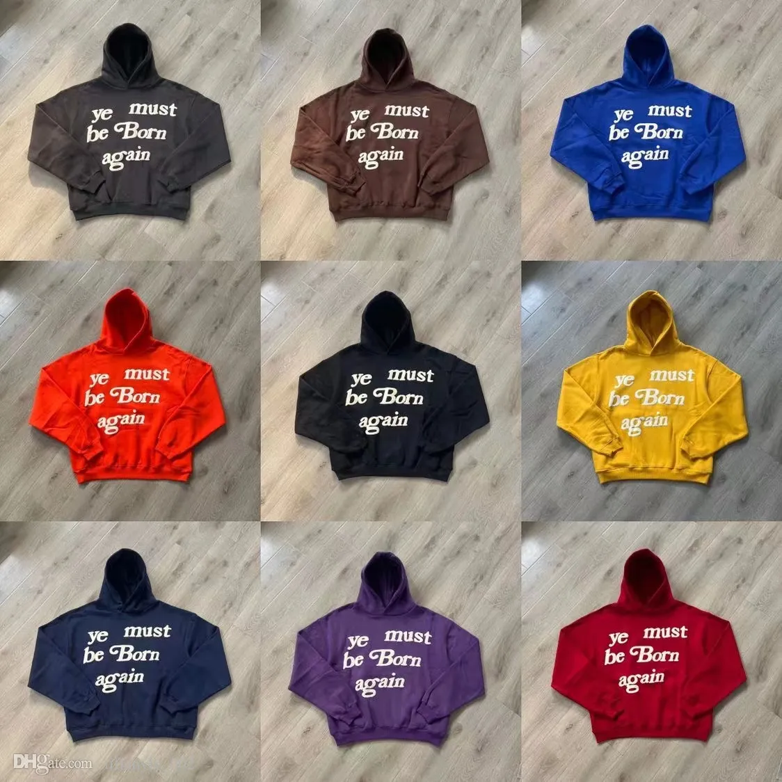 22SS Hoodie masculin cpfm ye doit être né de nouveau lettre imprimée High Street Hip Hop Sweat-shirts à capuche / m / l / xl / 2xl123