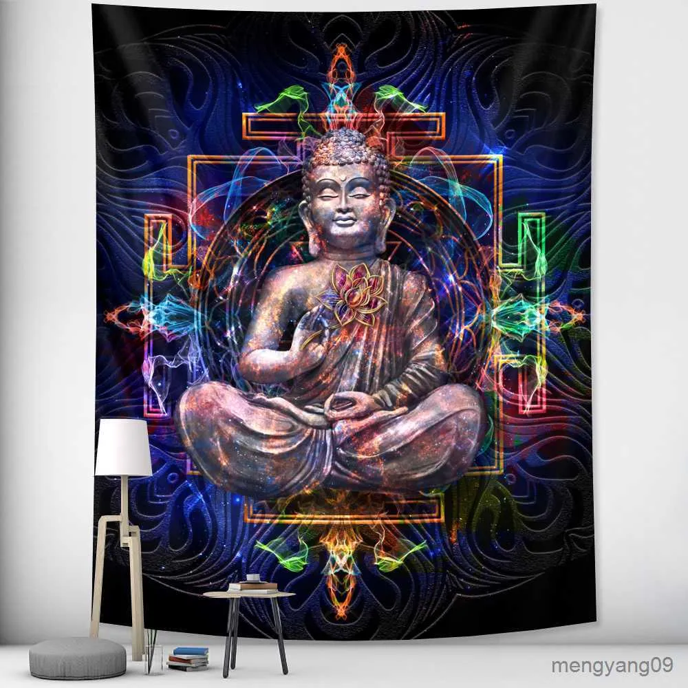 Tapestries Meditatie Scene Home Art Decoratief Tapestry Hippie Decoratief blad Sofa Deken R230812