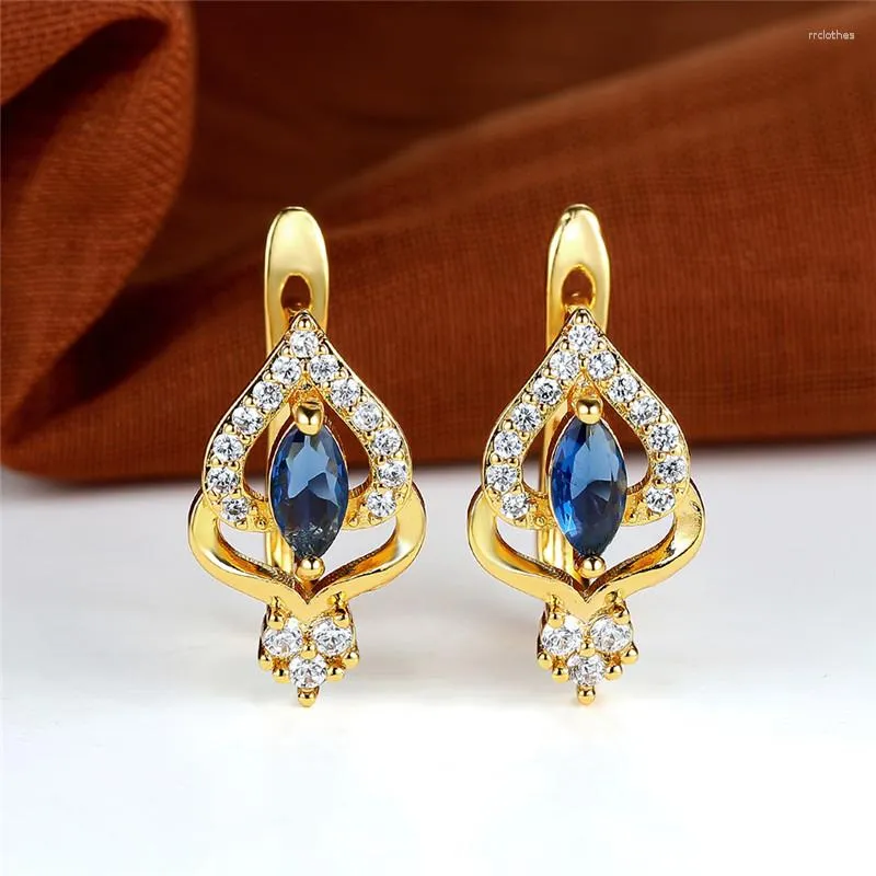 Orecchini a cerchio FACCHIO MARQUISE CUTTO FLOORE BLUSE REALE PER DONNE DONNA COLORE GOLD INTALY ZIRCON OREA DELLA CUSTRA GIOCHI