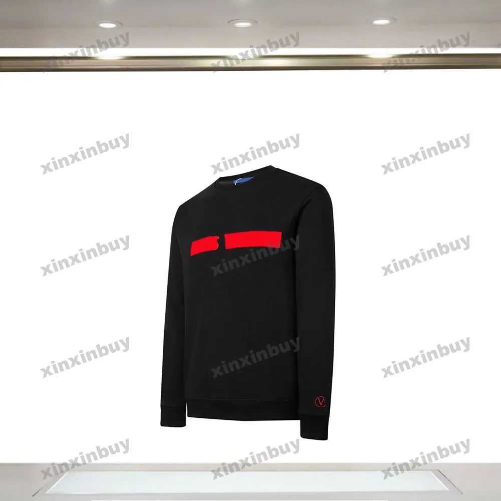 Xinxinbuy Men Women Designer Sweatshirt Hoodie Paris Letter Borduurwerk Graffiti Sweater Gray Blauw Zwart Wit S-XL
