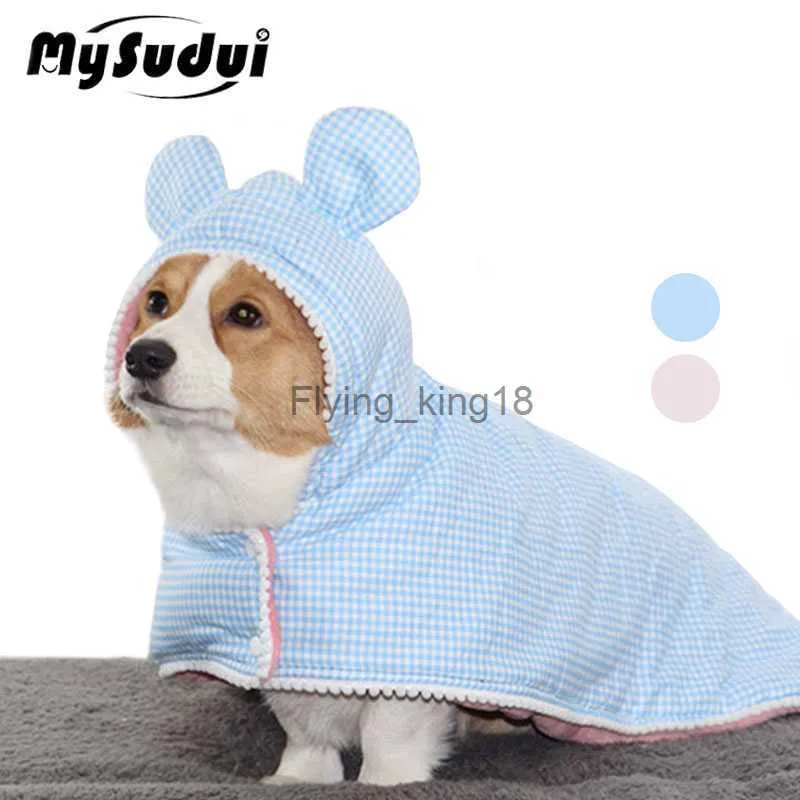 Mysudui inverno inverno cameriera da notte ad addensare abiti da trapunta per cani in flanella calda carina styling fredda e antivento per piccolo mantello medio hkd230812