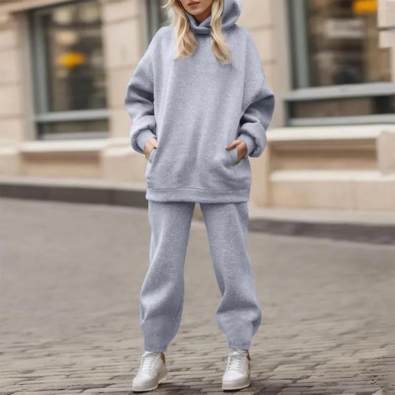 Womens Two Piece Pants 2 Outfits Oversized Hoodies Casual Sport Suit Spring  Autumn Fashion Solid Loose Women Set Tracksuit Female Clothes From 16,14 €