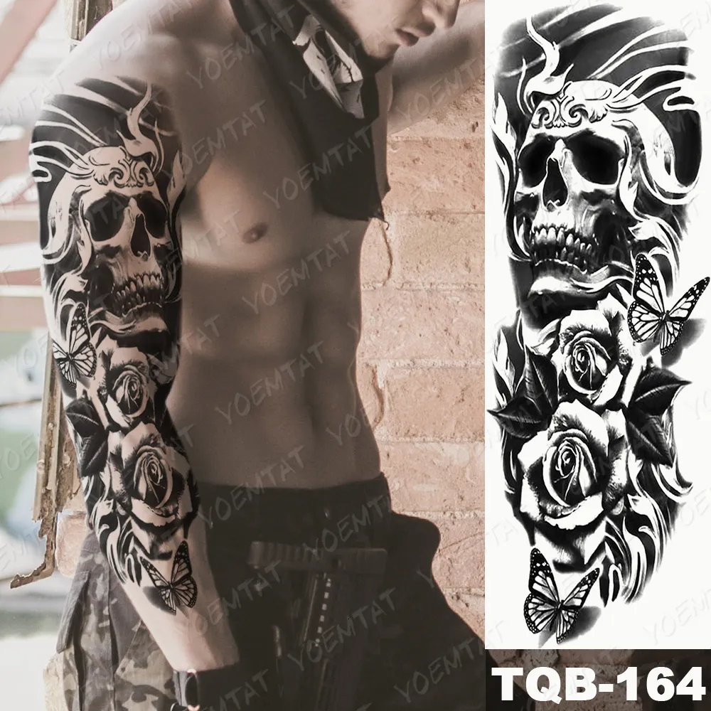 Tatuajes temporales manga gran manga tatuaje búho maori impermeable hombres  hiperrealistas s viking statin skull body tatuaje tatuaje 230812
