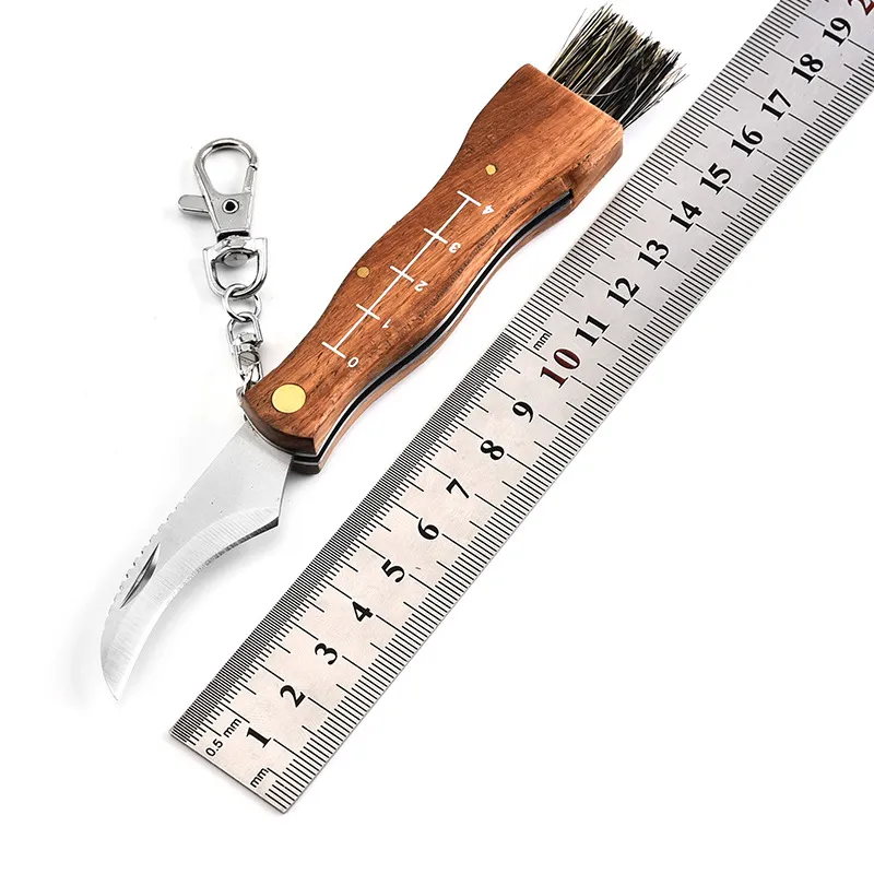 Borstfoldningskniv Multifunktionsficka Camping Knife Wood Keychain Outdoor Blades EDC Cutter