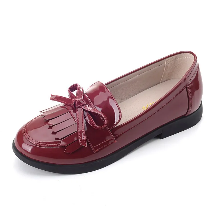 Sneakers Red Black School Chaussures pour filles enfants oxford cuir printemps automne talons élégants pour enfants mignon lolita chaussure girl girl 230811