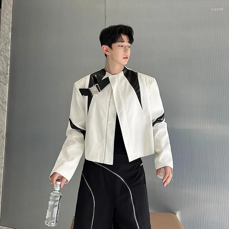 Vintage Korean Streetwear Mens Short Ski Coat With Stand Collar 