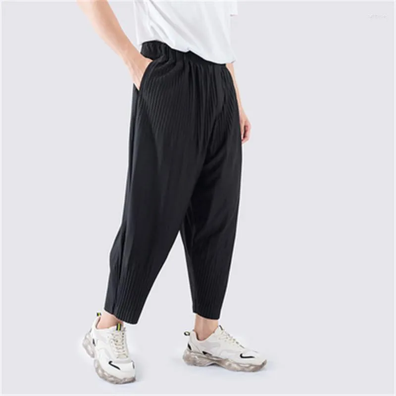 Pantalon masculin 2023 printemps et automne miyake plissé de palissure de survêtement en vrac décontracté.