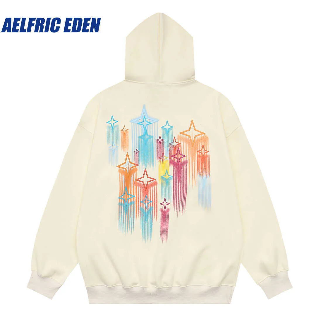 Aelfric Eden Star Embroidered Graffiti Hoodie Hip Hop Streetwear