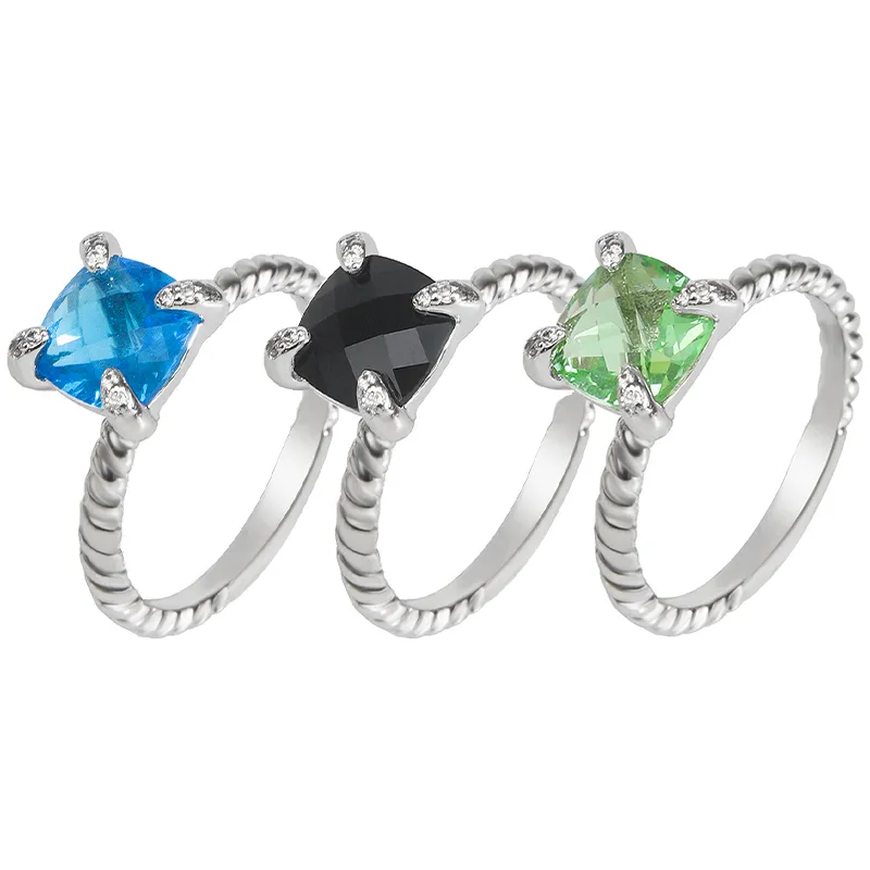 8 mm biżuteria pierścieniowa dla kobiet pokręcone drut kabla 4 zębów Ustawienie miedzianych pierścieni