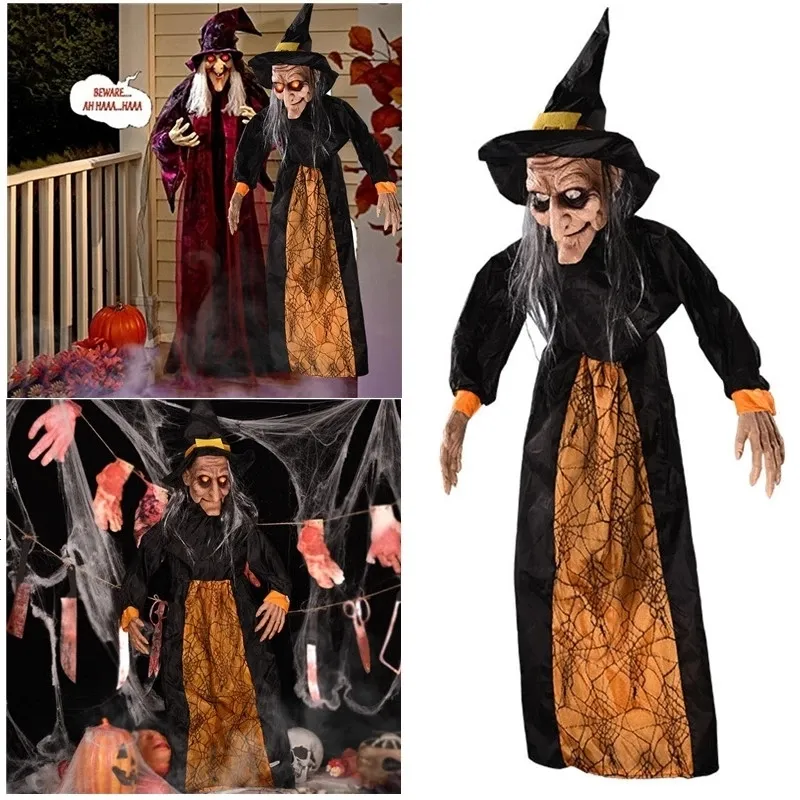 Autre épreuve de fête d'événement Halloween Witch Ghost Decor Horror Pendant Prank Prank Props Electric Toys House House Bar Club Home Festival Decoration 230812