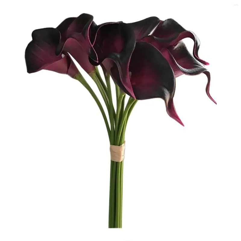 Fleurs décoratives 20pc pu mini Calla Lily Artificiel Hortensia Silk hiver extérieur réaliste