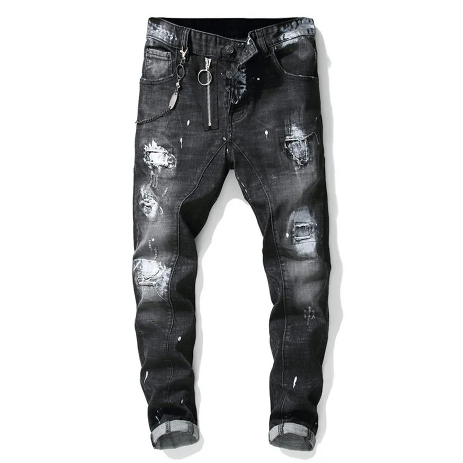 Mens ripped hotsell paint splatter jeans