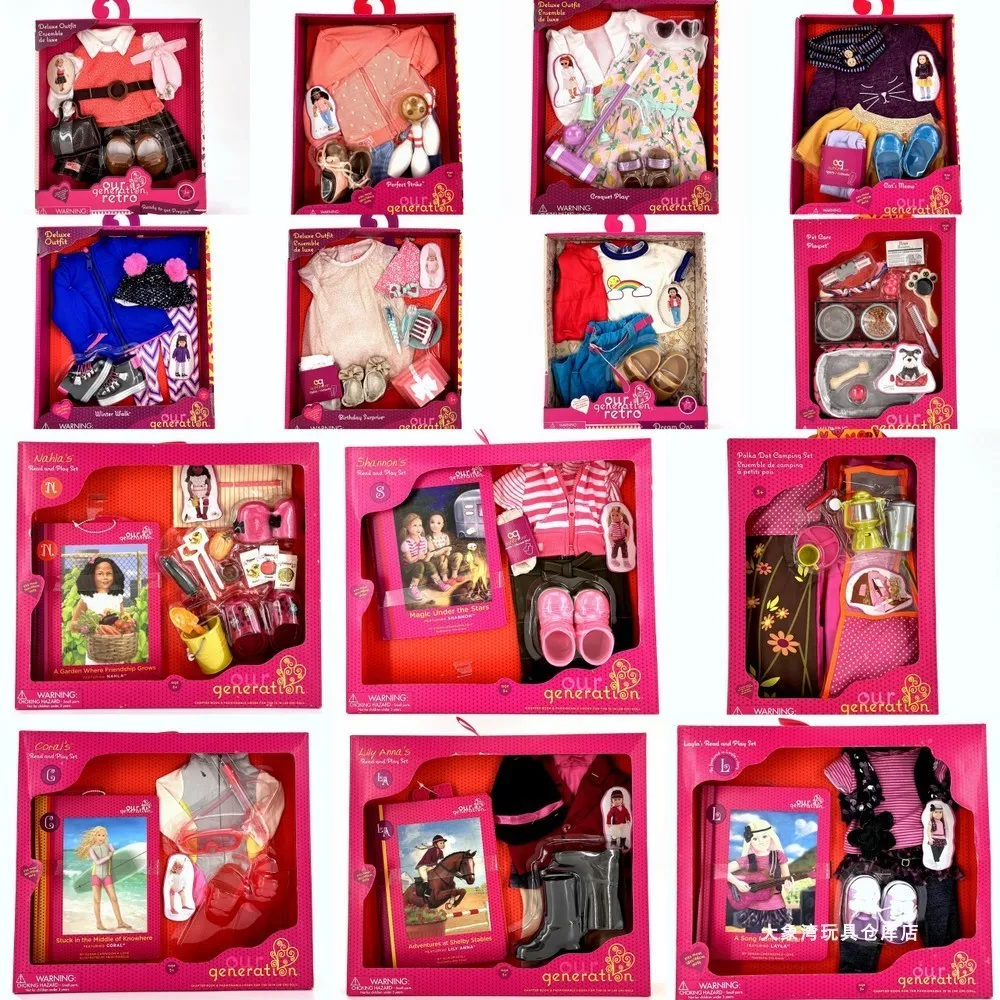 Dolls unsere Generation Doll Playsets 18 Zoll Accessoires Fashion Clothing Schuhe Haustiere Set Toy Girl's Play House Toys Geburtstagsgeschenke 230811