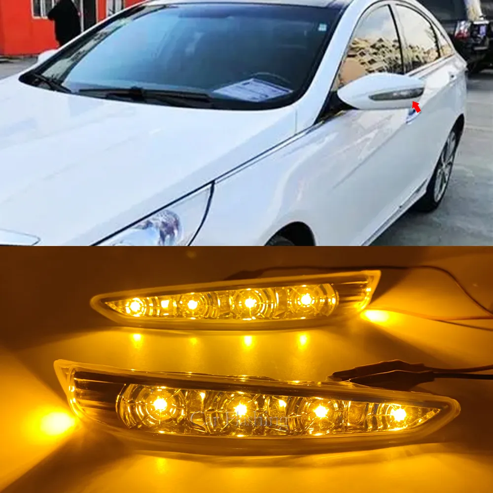 Pour Hyundai Sonata 8 2010 2011 2013 2013 2014 2015 Miroir de porc de voiture Miroir lampe de lampe LED Signal de tour