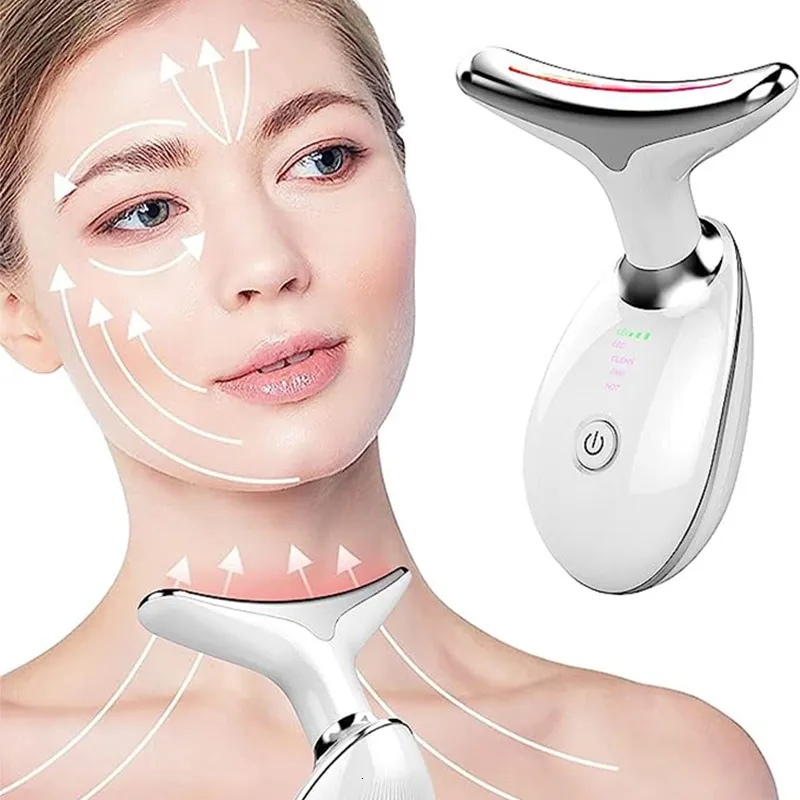 Face Massager Neck Firing Wrinkle Rimpel Tool Beauty Device LED P OP THERAPY KIN Reducer Vibratie Huid aanscherping 230812