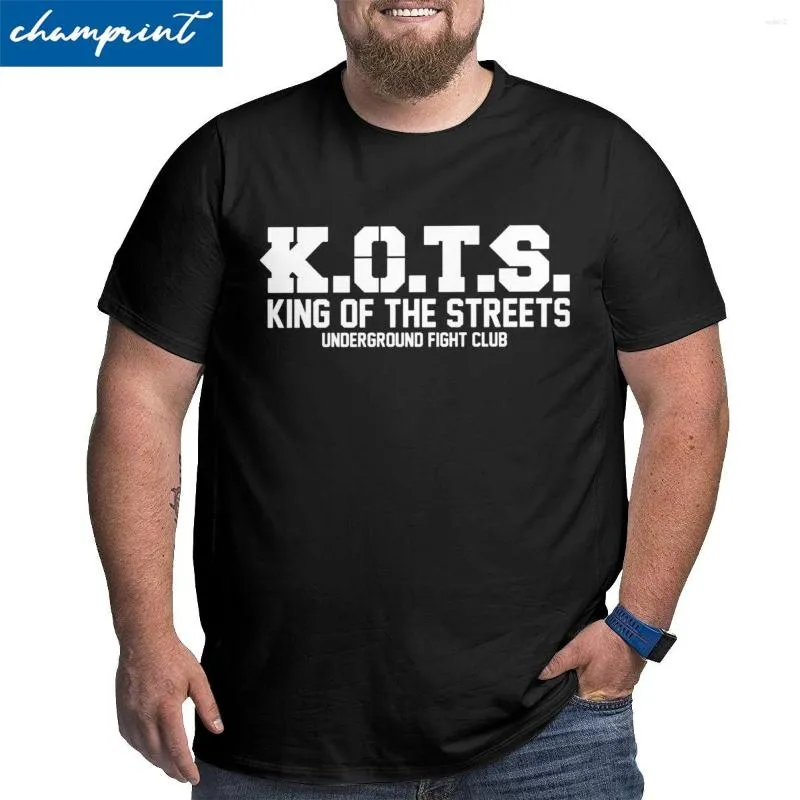 Camisetas masculinas Homens rei das ruas K.O.T.S. Roupas de algodão de camisa do clube de luta Vintage Big Tall Tamanho 4xl 5xl 6xl T-shirt