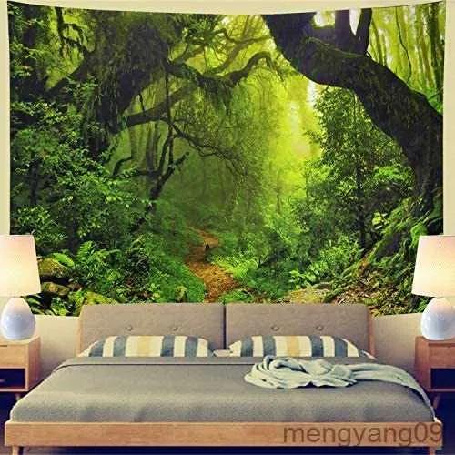 Tapestries Forest Tapestry Rainforest Landscape Tapestry Wall Hanging Tapestrys for Bedroom Living Room Tapisserie R230812