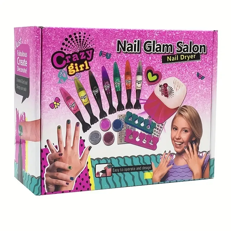 Nail Kit For Girls Ages 4 12 Kids Nail Polish Set With Nail Dryer