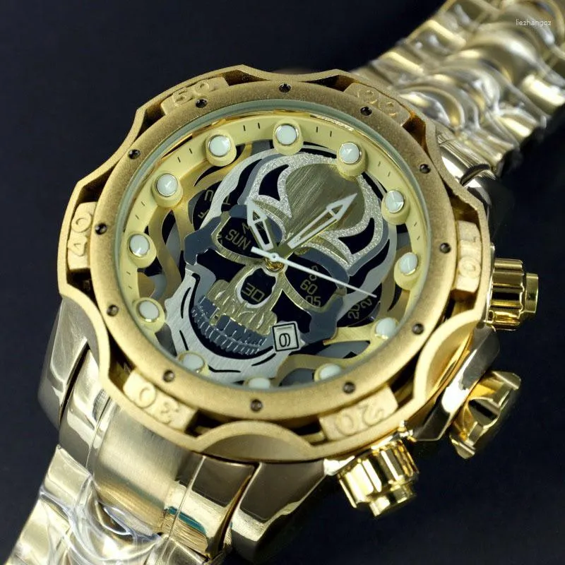 Wristwatches 2023 Invincible Skull Mens Watches Luminous Luxury Big Dial Wristwatch INVICTO Reloj Hombre Drop Clock