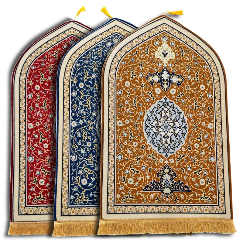 Soft Prayer Mat for Muslim Ramadan Non-slip Flannel Worship Velvet Carpet Rug | UK