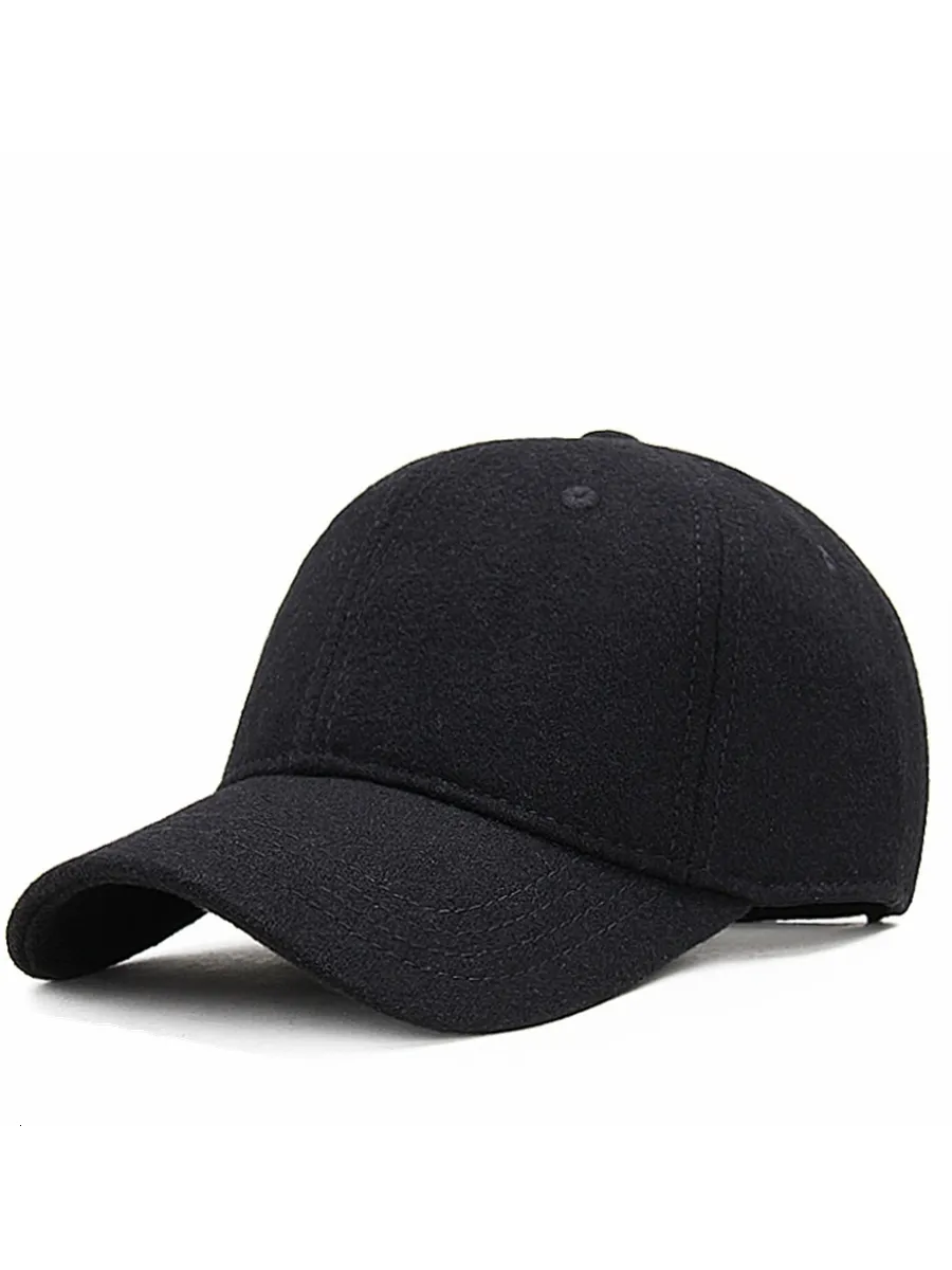 s pappa vinter varm fleece foder monterad filt baseball cap man utomhus fritid ull stor storlek hatt 5660 cm 6065 cm 230811