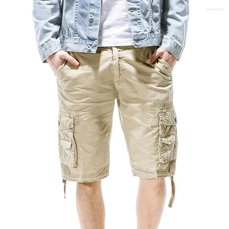 Short masculin Cargo hommes 2023 Summer Army Military Style Homme 8 couleurs décontractées lavage multi-poches coton mâle plus taille