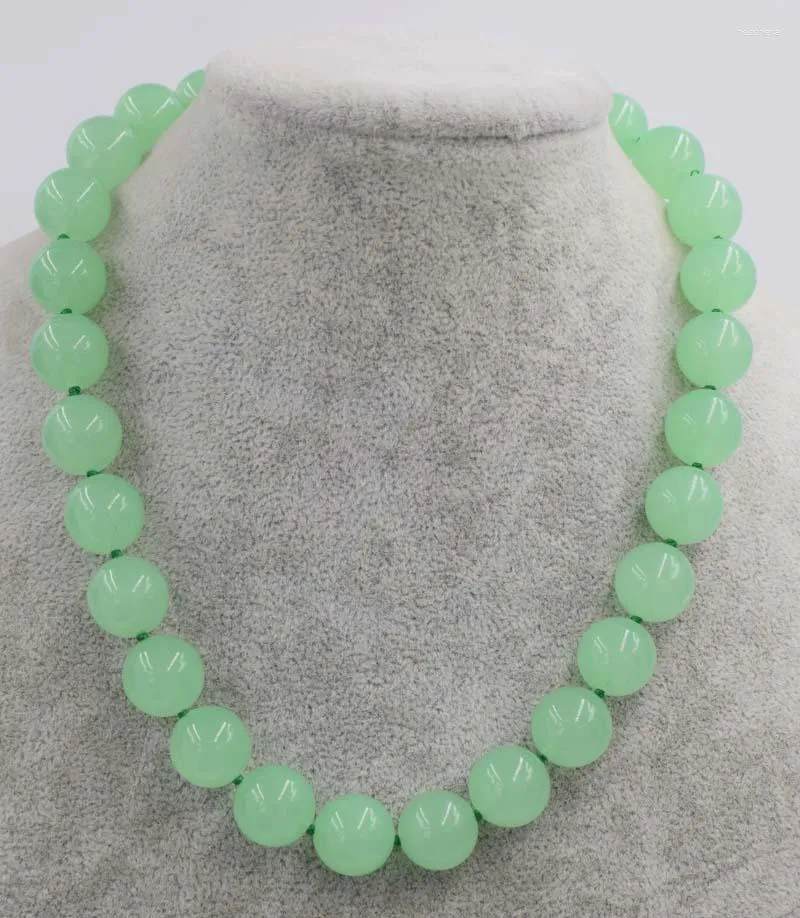 Correntes ! Green Green Jades Stone Rodada 12mm 14mm 18 "Presente de desconto por atacado por atacado da natureza