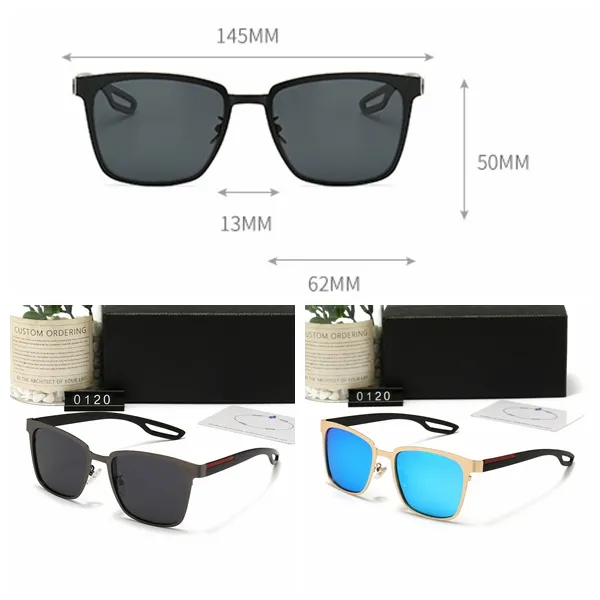 Designer-Sonnenbrille für Herren und Damen, zum Fahren, Goggle, P-Sonnenbrille, De Soleil, Modell 0120, mit Box, Sommer, Strand, hohe Qualität