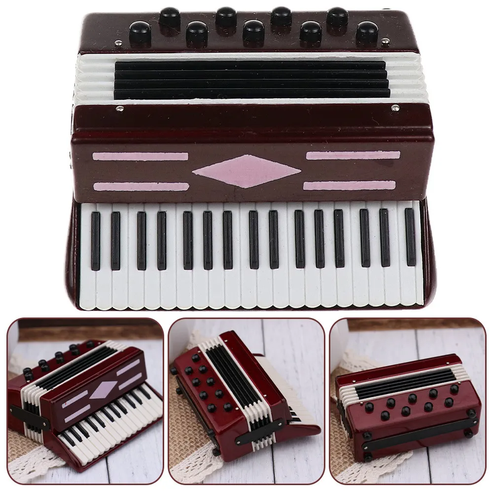 Doll House Accessories Dollhouse Accordion Simulated Ornament Simulation Model Tiny Instrument Mini Accessory 230812