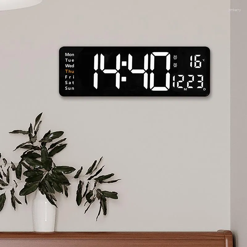 Wanduhren 16 Zoll LED Digitaluhr Großes Display Nordic Living Esszimmer Multifunktionale Helligkeit Einstellbar