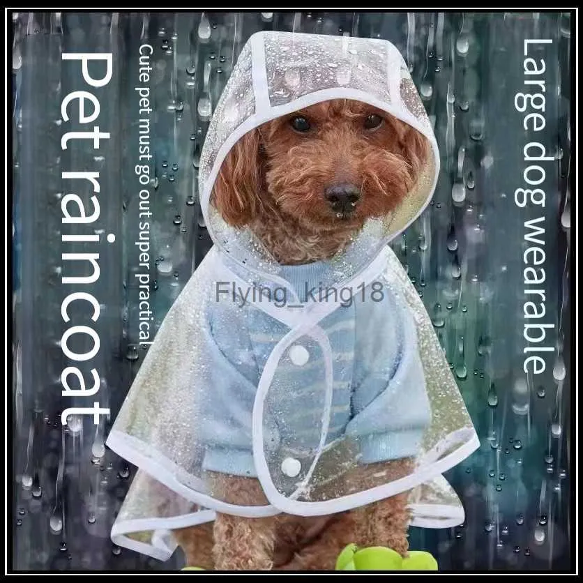 Vêtements imperméables pour chiens de compagnie pour animaux de compagnie pour animaux de compagnie moyens et petits animaux de compagnie manteau de pluie légère de pluie légère poncho hkd230812