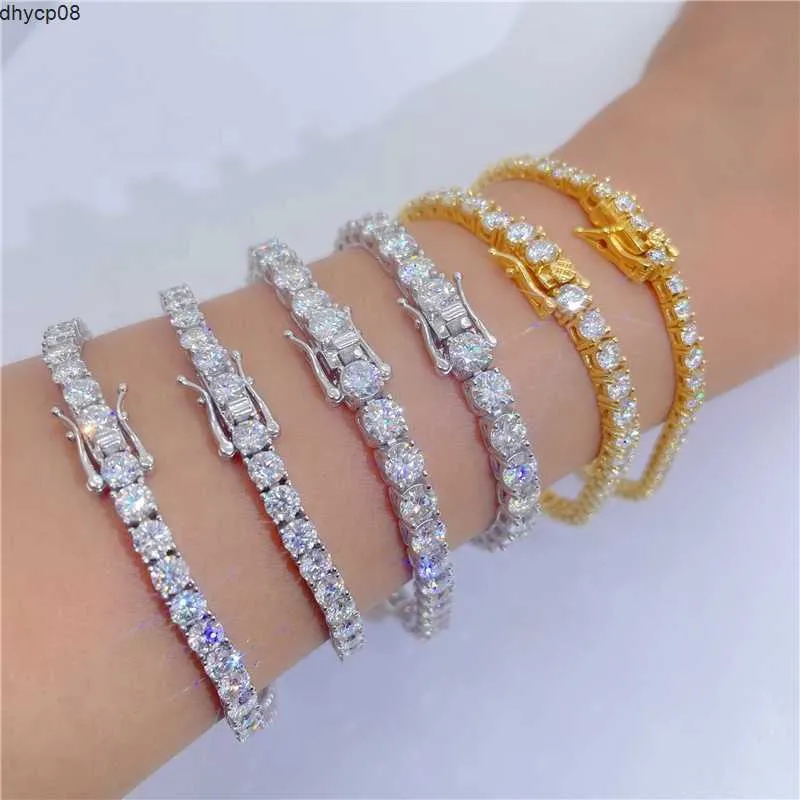 Bijoux de créateurs 3 mm 4 mm 5 mm 6 mm Iced Out Moissanite 10k Solid Gold Hip Hop Bijoux Luxury VVS Diamond Tennis Chaîne de tennis