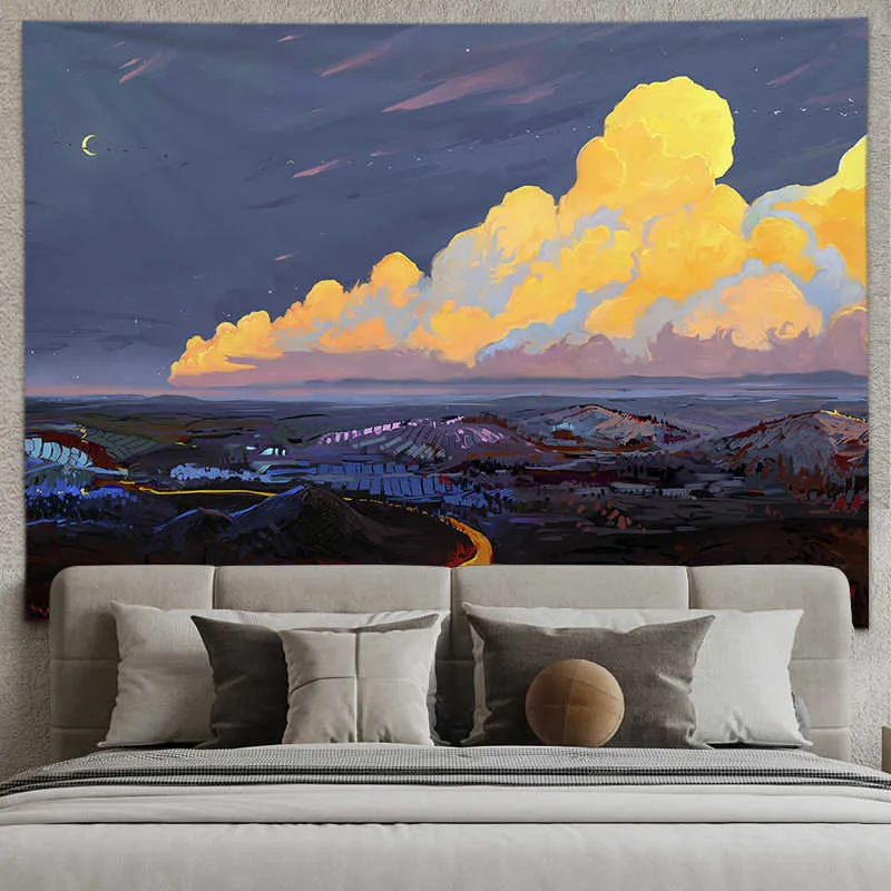 Anime Scenery Mountain Wall Tapestry Wall Hanging Aesthetic Home Decoration  For Bedroom, College, And Dorm R230812 From Mengyang09, $14