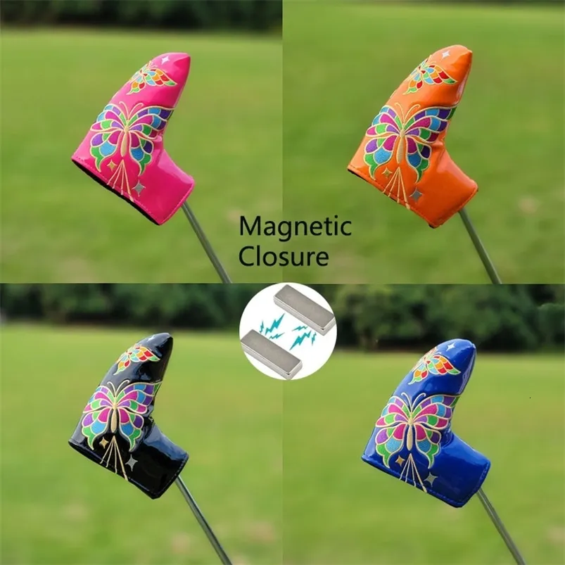 Andere golfproducten Golf Putter Blade vlinderpatroon Leuke golfkopkabelcover voor putters met magnetische sluiting Golf Club Hoofd Protector Drop Ship 230811