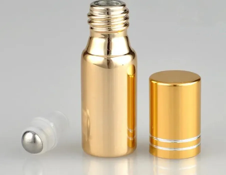 5ml Empty UV glass roll bottle essential oil 5cc sample vials with roller ball Spray perfume roll-on bottles b705