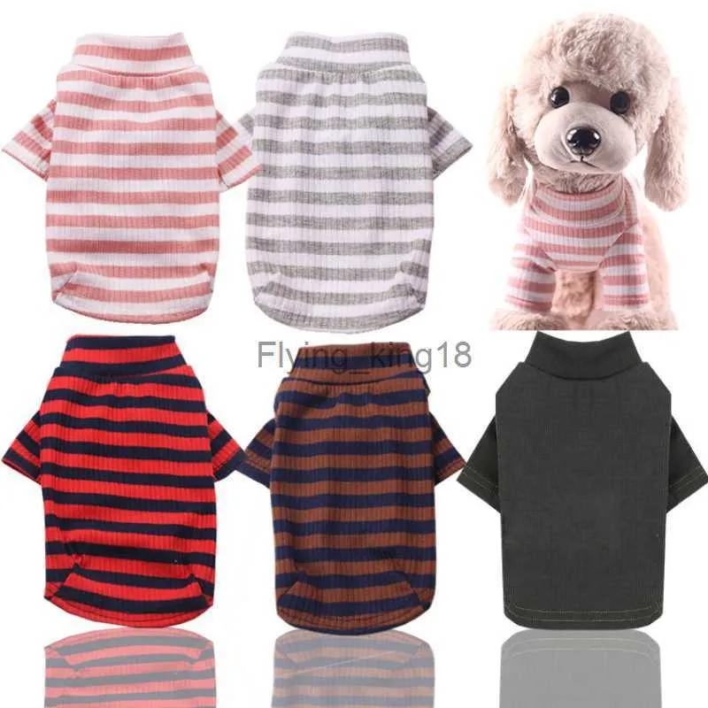 Pet Stripe Cotton Undercoat Cat pies elastyczna koszulka Kitty Puppy Bodysuit Modna koszula cztery sezony