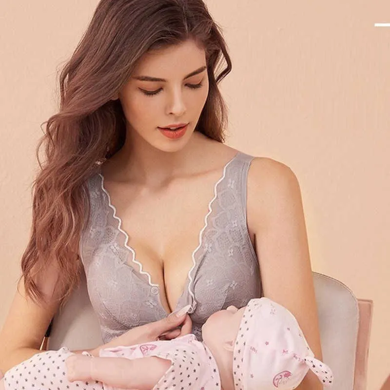 Maternity Breastfeeding Bra Sexy Lace Nursing s for Feeding Cotton Sleep  Pregnant Women Pregnancy Underwear Clothing 210918