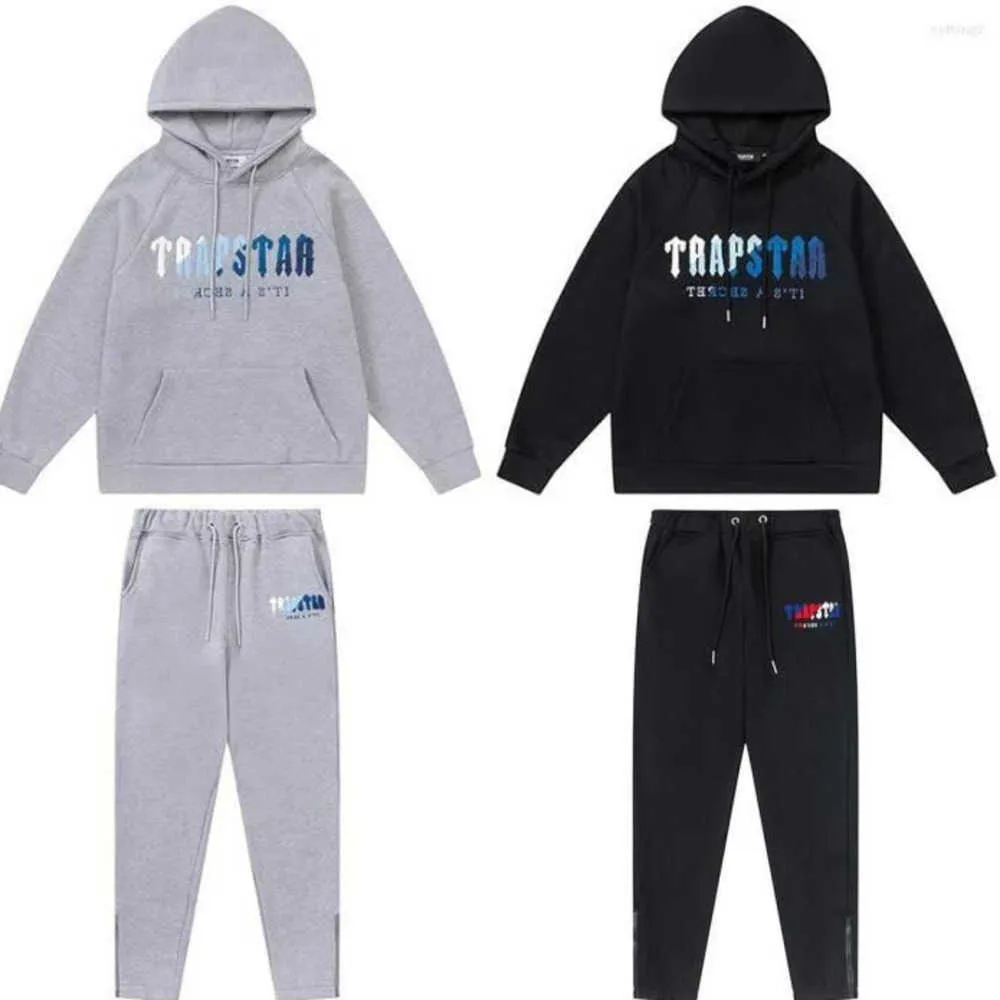 Trapstar 2023 Herren Tracksuits Pulloverhose Set Designer Hoodies Streetwear Sweatshirts Qualität Sportanzug Stickerei Plüsch Buchstabe Advanced Design 884ess