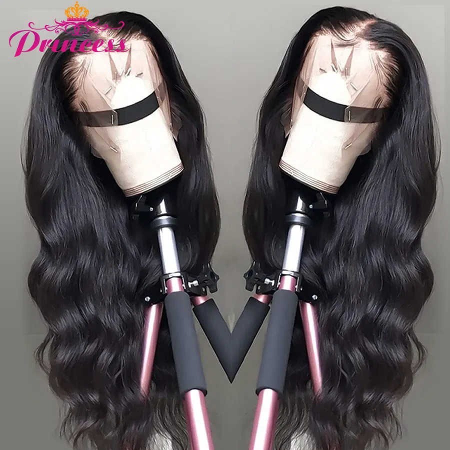 Synthetic s Princess Hair 13x6 HD en dentelle transparente avant humain pour les femmes 13x4 Brésilien Body Wave frontal avec bébé 230811