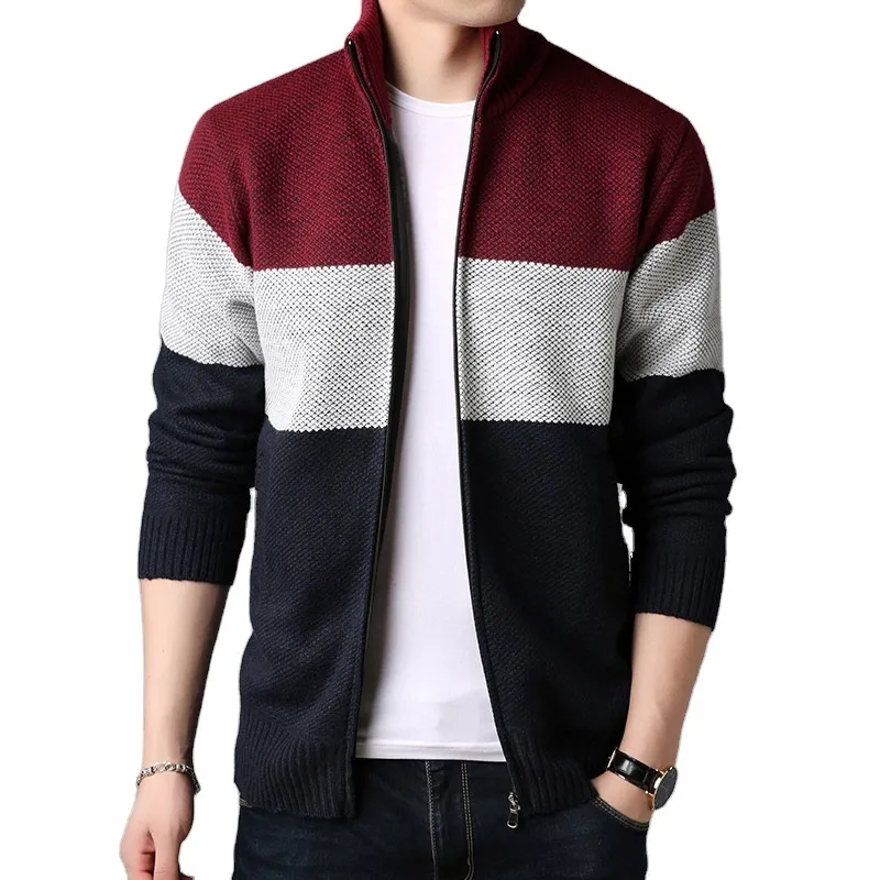 Mens Sweaters Fashion Cardigan Coat Loose Plus Size Color Matching Autumn and Winter Warm Outerwear 230811