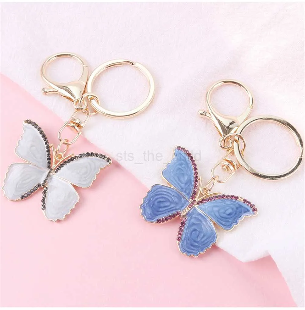 Keychains Lanyards Wind Butterfly Key Ring Super Fairy Reclement Versatile Retro Trend Keychain 간단한 키 홀더 커플 백팩 액세서리