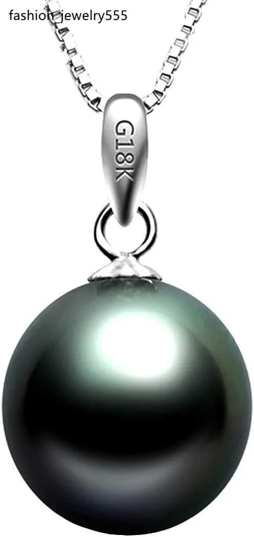 Stands cordes 18k Gold Élevé Tahiti Black Pearl Pendant Collier de 18 pouces