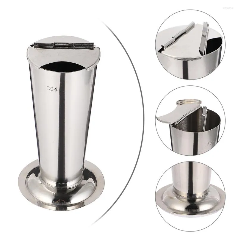 Storage Bottles Stainless Steel Forcep Organizer Tweezers Tube Jar Inverted Cone Type Holder